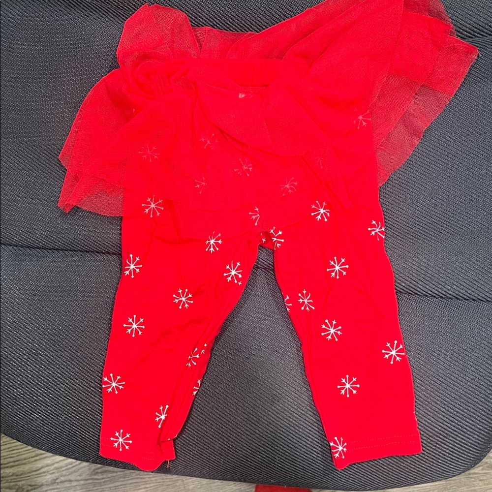 Carter's Red Leggings with Snowflake Design